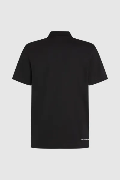 Tričko Karl Lagerfeld Ikon Jersey Sslv Polo Black