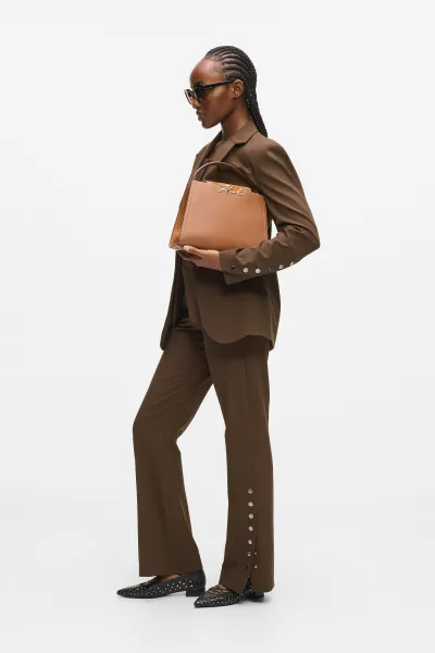 Nohavice Karl Lagerfeld Snap Detail Fashion Pants Java
