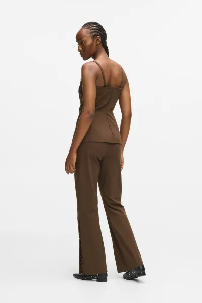 Nohavice Karl Lagerfeld Snap Detail Fashion Pants Java