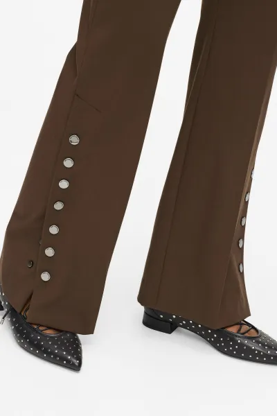 Nohavice Karl Lagerfeld Snap Detail Fashion Pants Java
