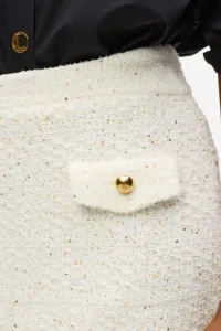 Sukňa Karl Lagerfeld Boucle Knit Skirt Cannoli Cream