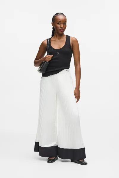Nohavice Karl Lagerfeld Pleated Fluid Pants Pristine