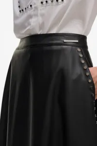 Sukňa Karl Lagerfeld Stud Detail Faux Leather Skirt Black