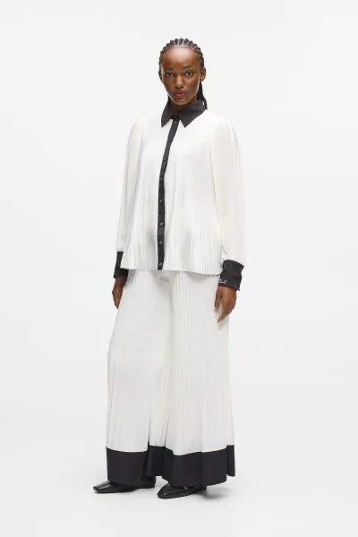Nohavice Karl Lagerfeld Pleated Fluid Pants Pristine