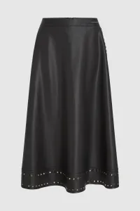 Sukňa Karl Lagerfeld Stud Detail Faux Leather Skirt Black