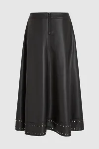 Sukňa Karl Lagerfeld Stud Detail Faux Leather Skirt Black
