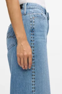 Džínsy Karl Lagerfeld Stud Detail Denim Pants Light Blue Denim
