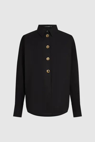 Košeľa Karl Lagerfeld Karl Daily Poplin Shirt Black