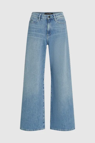 Džínsy Karl Lagerfeld Stud Detail Denim Pants Light Blue Denim