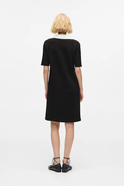 Šaty Karl Lagerfeld Signature Collar T-Shirt Dress Black