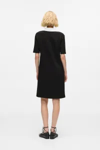 Šaty Karl Lagerfeld Signature Collar T-Shirt Dress Black