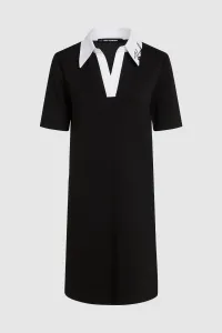 Šaty Karl Lagerfeld Signature Collar T-Shirt Dress Black