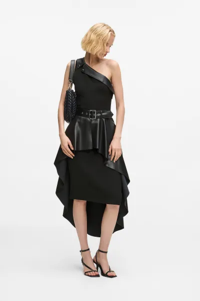 Šaty Karl Lagerfeld Biker Detail Dress Black