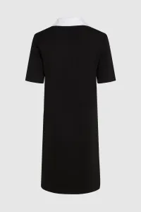 Šaty Karl Lagerfeld Signature Collar T-Shirt Dress Black