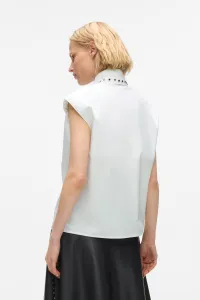 Košeľa Karl Lagerfeld Stud Detail Poplin Shirt White