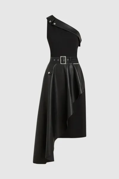 Šaty Karl Lagerfeld Biker Detail Dress Black