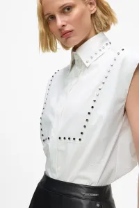 Košeľa Karl Lagerfeld Stud Detail Poplin Shirt White
