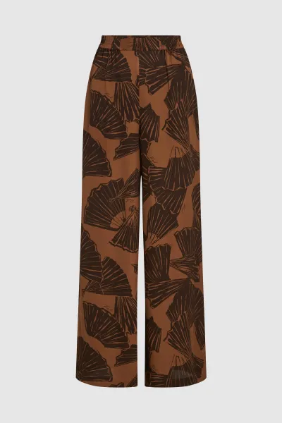 Nohavice Karl Lagerfeld Printed Fluid Pants Graphic Fan Friar Brown