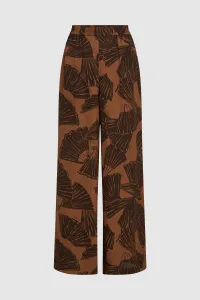 Nohavice Karl Lagerfeld Printed Fluid Pants Graphic Fan Friar Brown