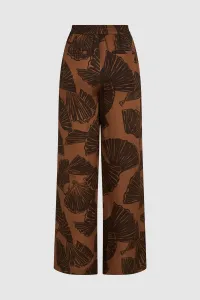 Nohavice Karl Lagerfeld Printed Fluid Pants Graphic Fan Friar Brown