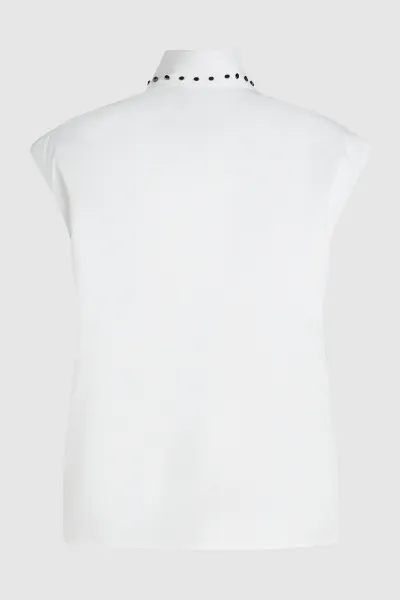 Košeľa Karl Lagerfeld Stud Detail Poplin Shirt White