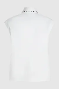 Košeľa Karl Lagerfeld Stud Detail Poplin Shirt White