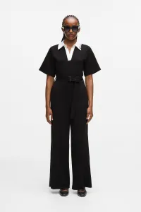 Overal Karl Lagerfeld Signature Collar Jumpsuit Black