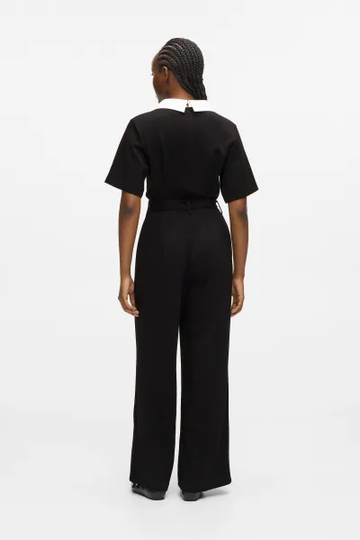 Overal Karl Lagerfeld Signature Collar Jumpsuit Black