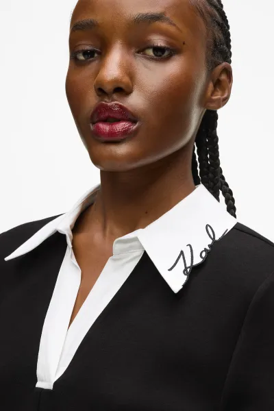 Overal Karl Lagerfeld Signature Collar Jumpsuit Black