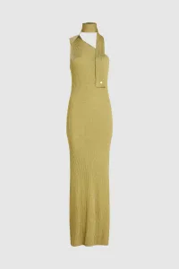 Šaty Karl Lagerfeld Lurex Knit Dress Light Gold