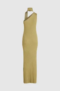 Šaty Karl Lagerfeld Lurex Knit Dress Light Gold
