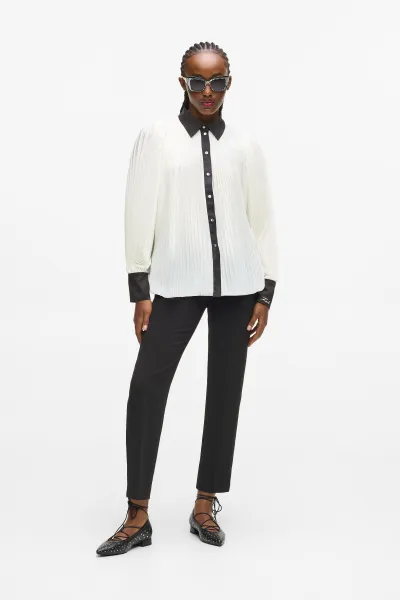 Blúzka Karl Lagerfeld Pleated Fluid Blouse Pristine