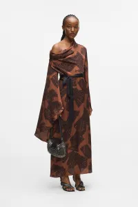 Šaty Karl Lagerfeld Printed Fluid Kaftan Graphic Fan Friar Brown
