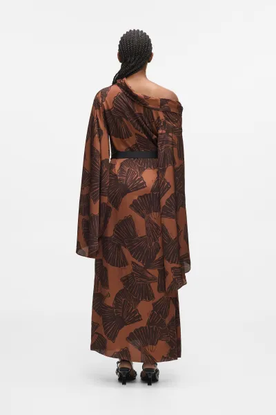 Šaty Karl Lagerfeld Printed Fluid Kaftan Graphic Fan Friar Brown
