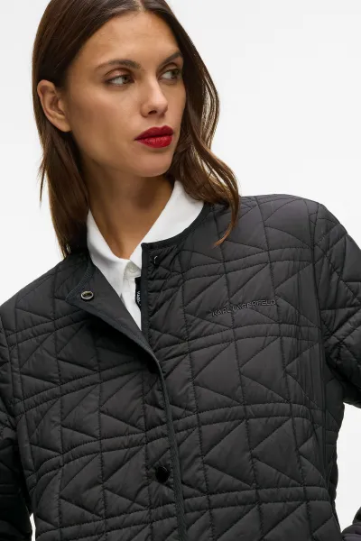 Bunda Karl Lagerfeld K Quilt Lightweight Jacket Black