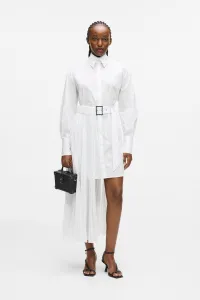 Šaty Karl Lagerfeld Pleated Fashion Shirt Dress White