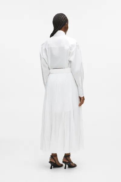 Šaty Karl Lagerfeld Pleated Fashion Shirt Dress White