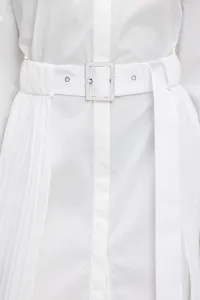 Šaty Karl Lagerfeld Pleated Fashion Shirt Dress White