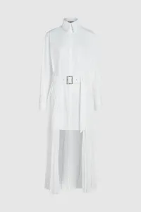 Šaty Karl Lagerfeld Pleated Fashion Shirt Dress White