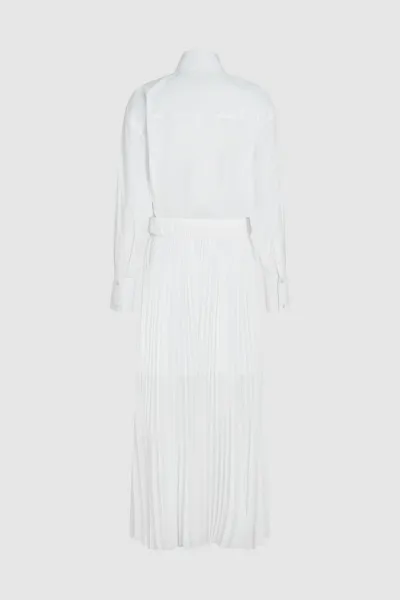 Šaty Karl Lagerfeld Pleated Fashion Shirt Dress White