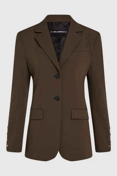 Sako Karl Lagerfeld Snap Detail Fashion Blazer Java