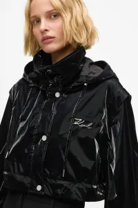 Kabát Karl Lagerfeld Transformable Coat Black