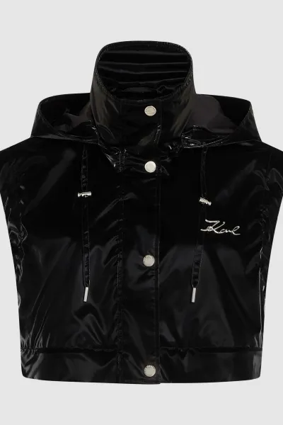 Kabát Karl Lagerfeld Transformable Coat Black