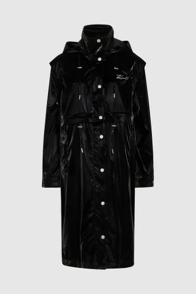 Kabát Karl Lagerfeld Transformable Coat Black
