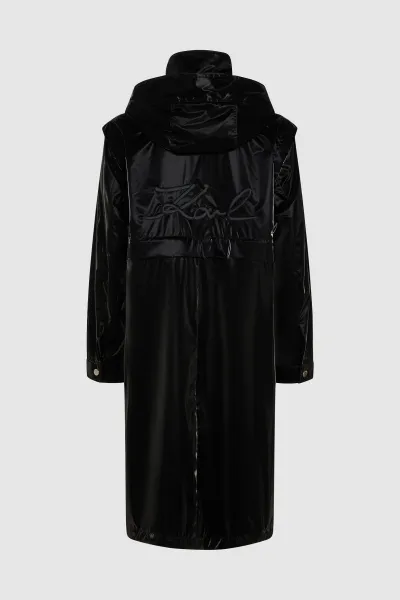 Kabát Karl Lagerfeld Transformable Coat Black
