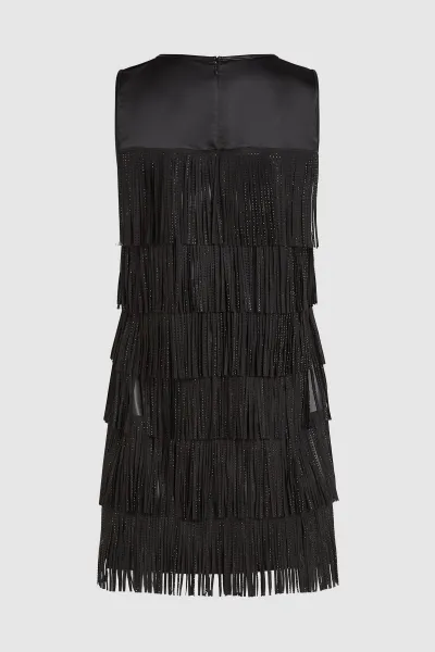 Šaty Karl Lagerfeld Fringe Dress Black