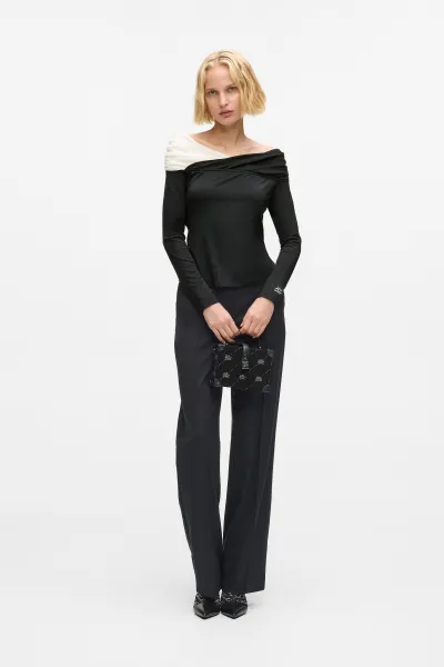 Top Karl Lagerfeld Bw Elegant Lslv Top White/Black