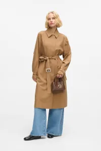 Kabát Karl Lagerfeld Pleated Trench Coat Nougat