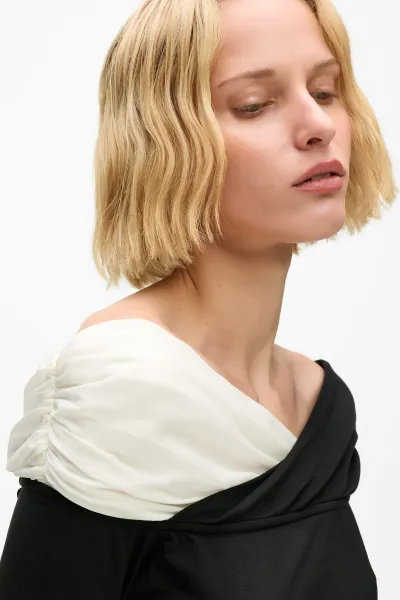 Top Karl Lagerfeld Bw Elegant Lslv Top White/Black