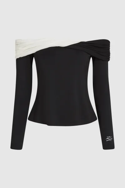 Top Karl Lagerfeld Bw Elegant Lslv Top White/Black
